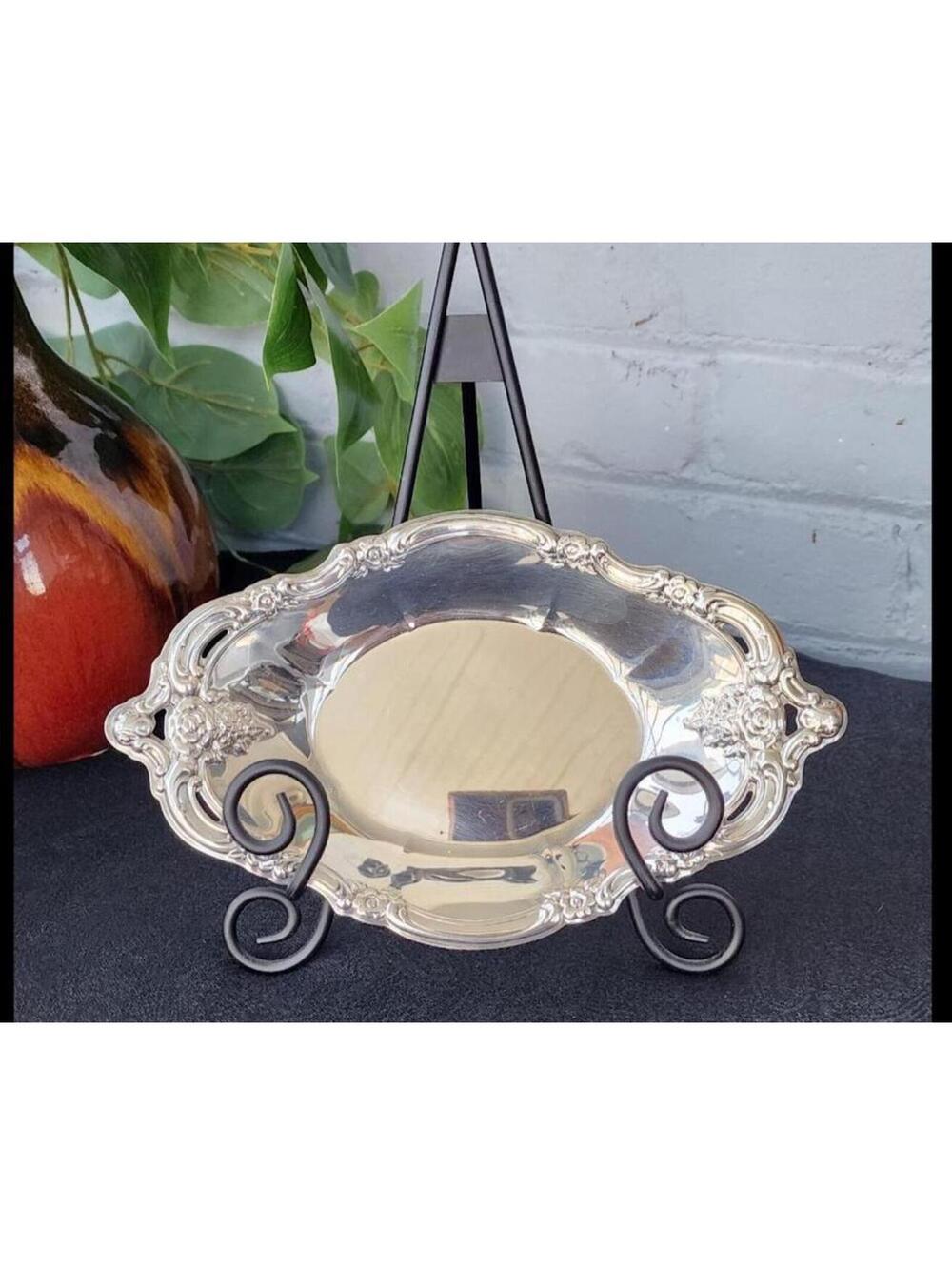 Vintage Community Silverplate Dish | Ornate Floral Serving Tray